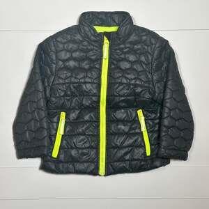 Cat & Jack Baby Puffer Jacket Black/Neon Yellow Size 18M